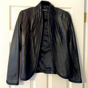 Elie Tahari Leather Jacket - Black XS